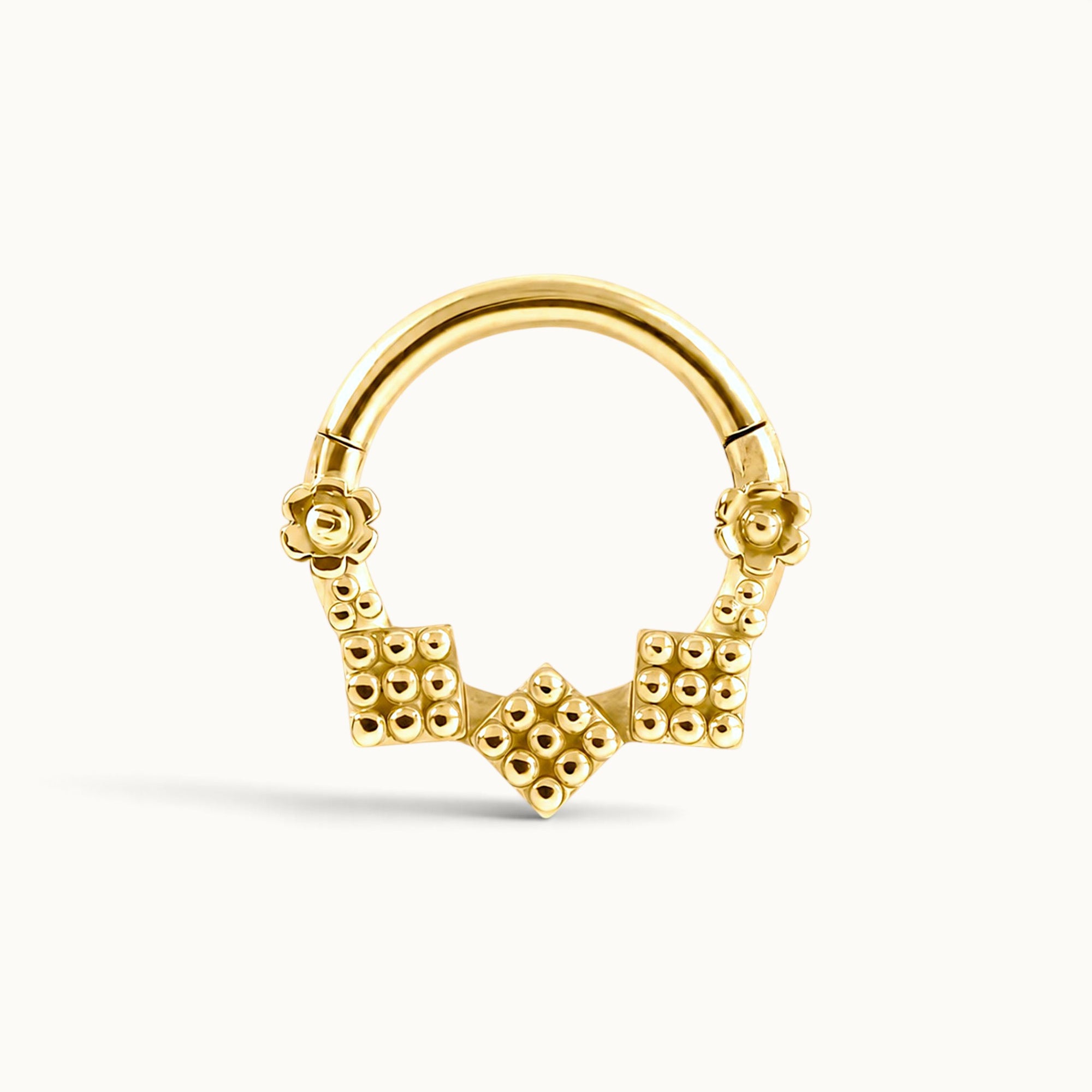 YAHYA FACE - 18k Yellow Gold Piercing Ring