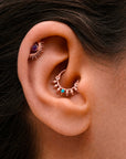 ZOUINA - 18k Rose Gold & Turquoise Piercing ring