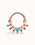 ZOUINA - 18k Rose Gold & Turquoise Piercing ring