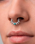 ZOUINA - 18k White Gold & Turquoise Piercing ring