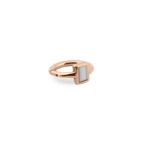 Piercing ring LIL VALENTINO 18k red gold with cacholong