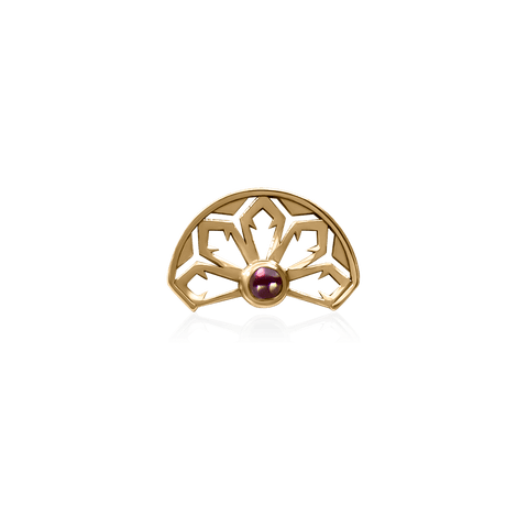 Piercing stud LIL CHARLES 18k yellow gold with garnet