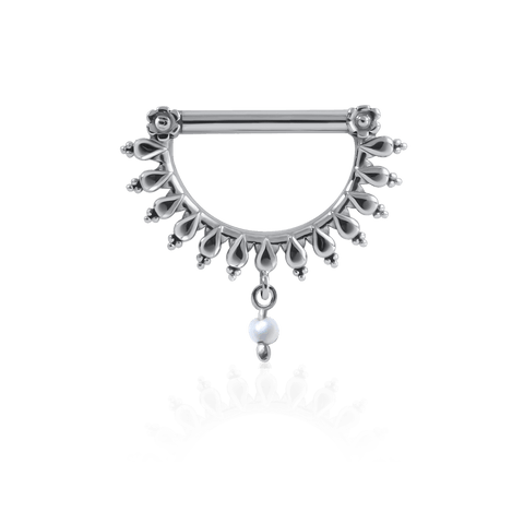 Berber inspired nipple piercing jewelry 18k palladium gold