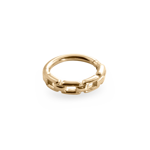 Piercing ring RECTANGLE 18k yellow gold