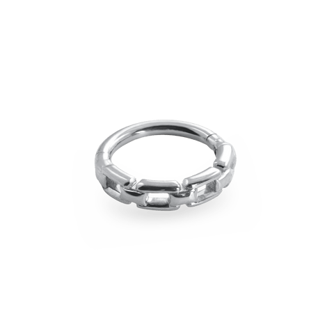 Piercing ring RECTANGLE 18k palladium white gold