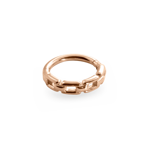Piercing ring RECTANGLE 18k red gold