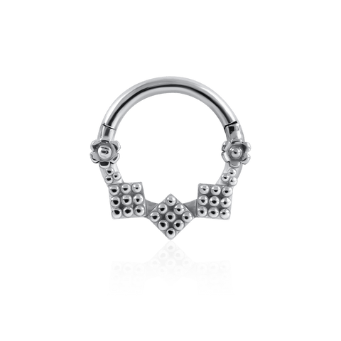 Berber inspired piercing ring 18k palladium white gold